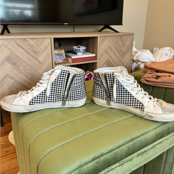 GOLDEN GOOSE SLIDE HIGH TOPS Gingham - Picture 8 of 9